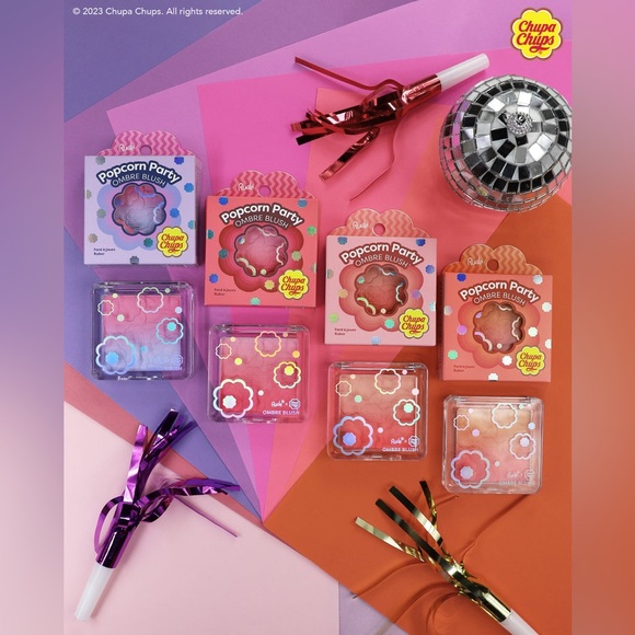 Chupa Chups Popcorn Party Ombre Cheek Blush Champagne Grape Purple Pink Hues - Picture 5 of 6